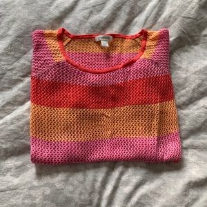 Pink, red, and orange sweater
